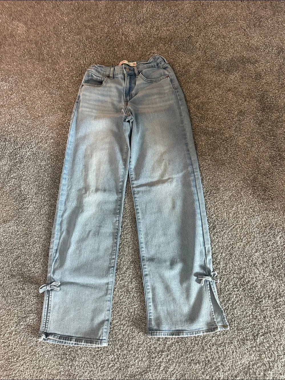 Levi's Light Blue Straight-Leg Jeans with Ankle Ties